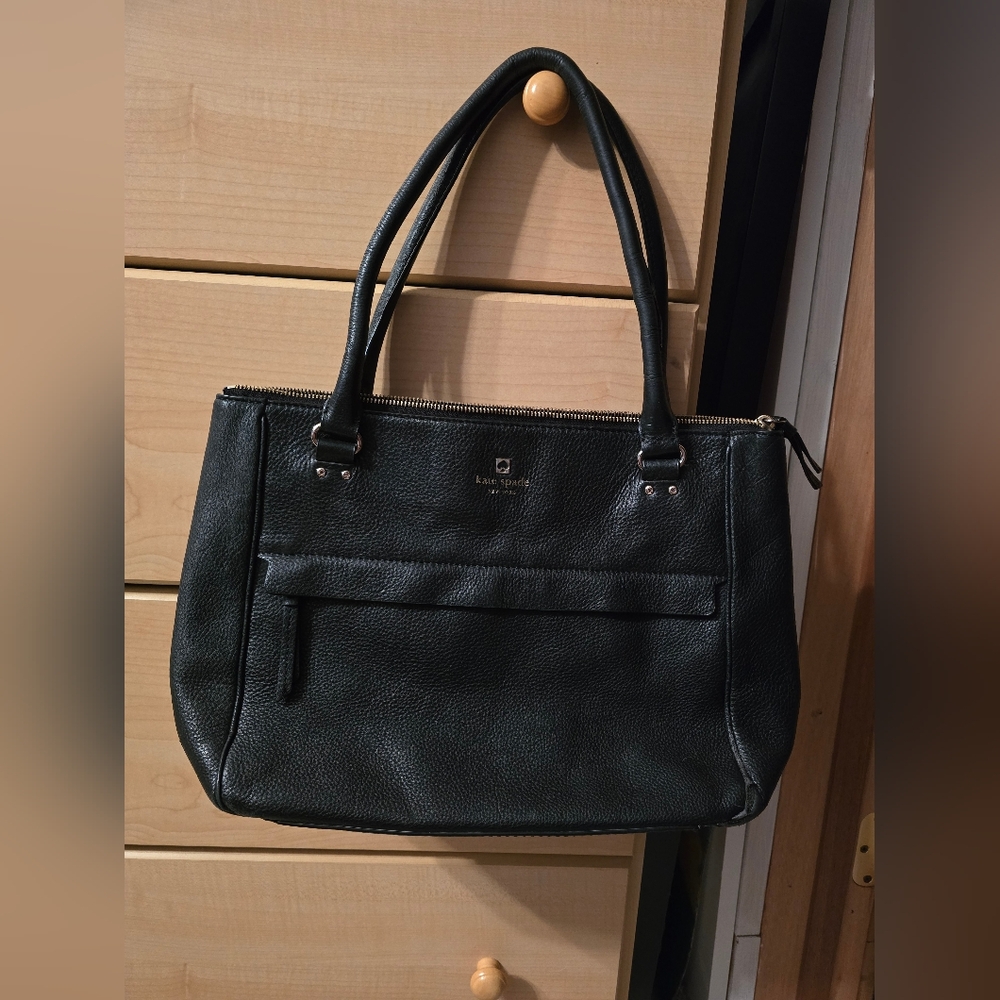 Kate Spade Black Leather Tote Bag